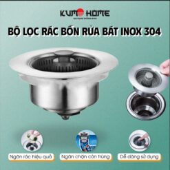 Khay Lọc Bồn Rửa Bát, Nút Chặn Thoát Nước, Khay Giỏ Lọc Thức Ăn 3in1 Bằng Nhựa Abs Ngăn Mùi Hôi, Thức Ăn Thừa Tiện Dụng