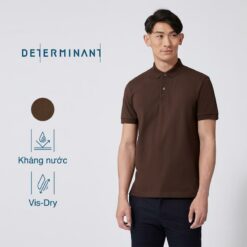 Áo Thun Polo Nam Cao Cấp Kháng Nước Tay Ngắn Determinant Form Rộng Màu Nâu Brown [detp01]