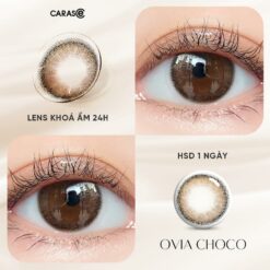 Kính áp Tròng Khoá ẩm 24h 1 Ngày Carase, Lens Cận Màu Nâu Choco Ovia Choco (1 Chiếc)