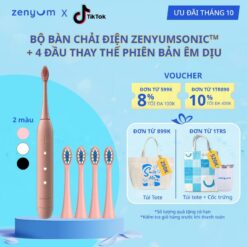 [chÍnh HÃng] Bộ Bàn Chải Điện Zenyum Sonic + 4 Đầu Thay Thế Phiên Bản Êm Dịu Màu Trắng