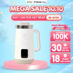 [giảm Sốc] Máy Làm Sữa Hạt Bear 1,2l Đa Năng Máy Nấu Sữa Hạt Máy Xay Sữa Hạt Làm Sữa Đậu Nành Giảm Ồn Sb Sh12h