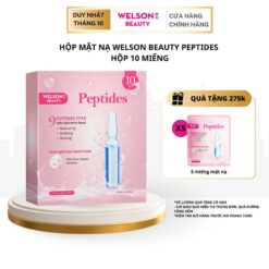 Hộp Mặt Nạ Peptides Welson Beauty Dưỡng ẩm Da Dưỡng Da Mặt Nữ 10 Miếng Mask X 25ml Làm Đẹp Da Skincare Đắp Mặt