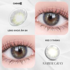 Kính áp Tròng Khoá ẩm 24h 1 Ngày Màu Xám Carase, Lens Cận Amber Gray (1 Chiếc)