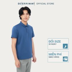 Áo Thun Polo Nam Cao Cấp Determinant Tay Ngắn 100% Cotton Màu Xanh Navy P22 (sao Chép)