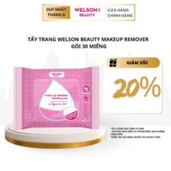 Bông ướt Tẩy Trang Cosmetic Welson Beauty Makeup Remover Cleaning Pad 1 Hộp X 30 Miếng