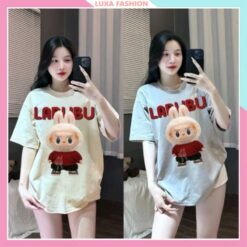 Áo Thun Nam Nữ La.bu.bu ĐỎ Luxa Áo Phông Unisex From Rộng Top Cổ Tròn Women