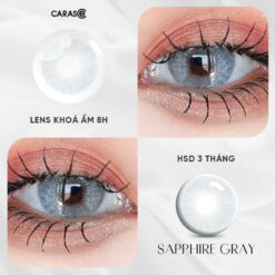 Kính áp Tròng Khoá ẩm 8h 3 Tháng Carase, Lens Cận Màu Xám Sapphire Gray (1 Chiếc)