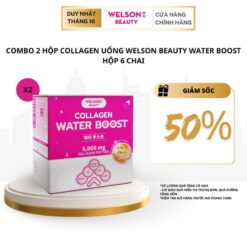 Combo 2 Hộp Collagen Uống Ha Cấp ẩm Sáng Da Welson Beauty Water Boost 2 Hộp X 6 Chai X 50ml