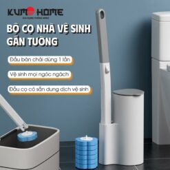 Bộ Cọ Nhà Vệ Sinh Gắn Tường, Đầu Cọ Bọt Biển Xoay 360 Độ Có Đầu Thay Thế Tiện Lợi