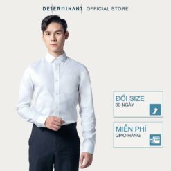 Áo SƠ Mi DÀi Tay ChỐng NhĂn 100% Cotton Cao CẤp MÀu TrẮng CÓ TÚi 203