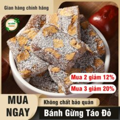 [mua 2 Giảm 12%, Mua 3 Giảm 20%] Bánh Dinh Dưỡng Gừng Táo Đỏ Không Đường Đại Hùng Foods, 1 Túi 500gram Snack Foods