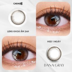 Kính áp Tròng Khoá ẩm 24h 1 Ngày Carase, Lens Cận Màu Xám Dana Gray (1 Chiếc)