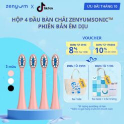 [chÍnh HÃng] Hộp 4 Đầu Bàn Chải Zenyumsonic Phiên Bản Êm Dịu Màu Trắng/hồng/Đen