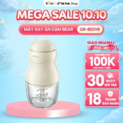 [giảm Sốc] Máy Xay Ăn Dặm Cho Bé Máy Xay Cầm Tay Mini Bear Đa Năng 8 Lưỡi Xay 0,3l Cối Thủy Tinh Xay Đồ Nóng Gr B03v8