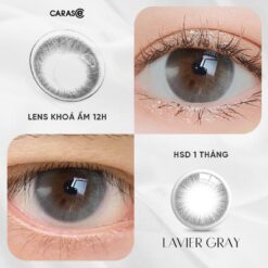 Kính áp Tròng Khoá ẩm 12h 1 Tháng Carase, Lens Cận Màu Xám Lavier Gray (1 Chiếc)