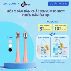 [chính Hãng] Hộp 2 Đầu Bàn Chải Zenyumsonic Phiên Bản Êm Dịu Màu Đen/trắng/hồng