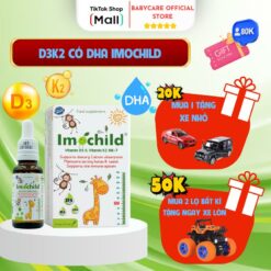 Imochild Vitamin D3k2 Mk7 Có Dha Dạng Nhỏ Giọt Bổ Sung Cho Bé D3k2 Mk7 Tinh Khiết 99% Lọ 20ml Chính Hãng