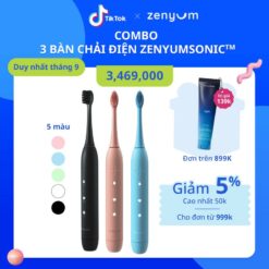 [chính Hãng] Combo 3 Bàn Chải Đánh Răng Điện Zenyum Sonic Kèm Sạc Không Dây Xuất Sứ Singapore Phối Màu