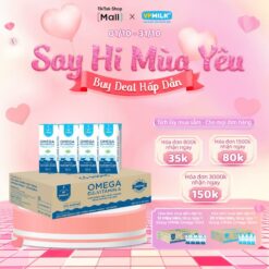 [thùng 48 Hộp 180ml] Sữa Dinh Dưỡng Vpmilk Omega Có đường, Sữa Omega Hỗ Trợ Sáng Mắt, Chắc Xương, Tăng Cường Trí Nhớ Dành Cho Bé Và Cả Nhà Bổ Sung Dưỡng Chất Thiết Yếu