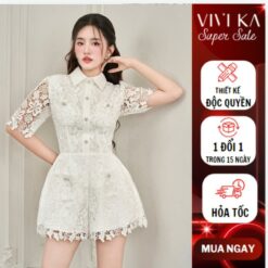 Vivika Jumpsuit Ren Hoa Thêu Tay Phồng Dáng A Vkju00004 Nữ Women