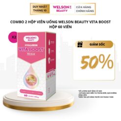 Combo 2 Hộp Viên Uống Ha Cấp ẩm Sáng Da Làm Đẹp Da Welson Beauty Hyaluron Vita Boost 2 Hộp X 60 Viên