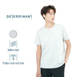 {only Online} Áo Thun Nam Determinant Màu Xám Nhạt T06