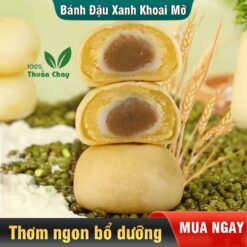 Bánh Đậu Xanh Khoai Mỡ Thuần Chay Không Đường, 1 Hộp 450gram 15 Chiếc Snack Foods