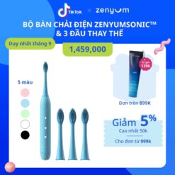 [chÍnh HÃng] Bộ Bàn Chải Điện Zenyum Sonic & 3 Đầu Thay Thế Đen/trắng/hồng San Hô/xanh Dương/ Xanh Mint